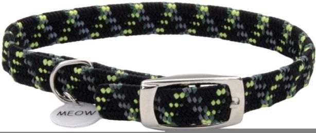 Coastal Pet Elastacat Reflective Safety Collar with Charm Black/Green