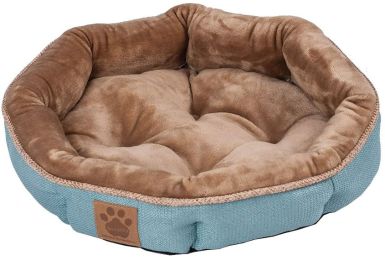 Precision Pet Round Shearling Bed Teal