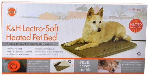 K&H Pet Products Lectro Soft Heating Bed - Indoor/Outdoor (size: Medium - 24"L x 19"W x 1.5"H)