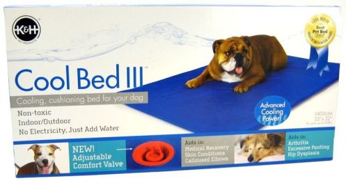 K&H Pet Products Cool Bed III with Blue Cushion (size: Medium - 32" Long x 22" Wide (For Dogs up to 60 lbs))