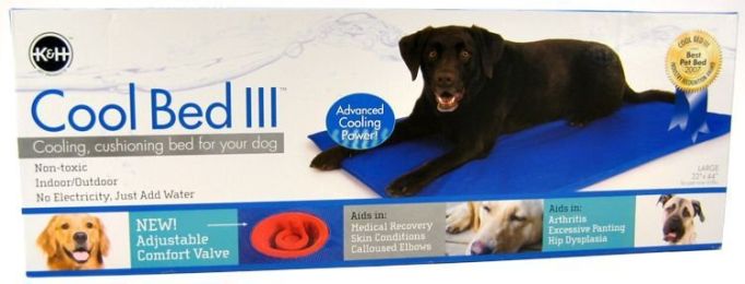 K&H Pet Products Cool Bed III with Blue Cushion (size: Large - 44" Long x 32" Wide (For Dogs up to 100 lbs))