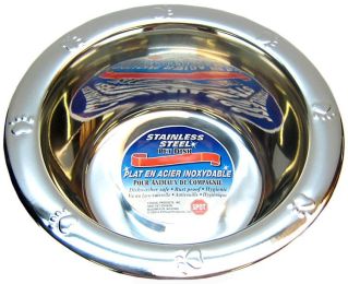 Spot Stainless Steel Embossed Rim Pet Dish (size: 32 oz (7.3" Diameter))