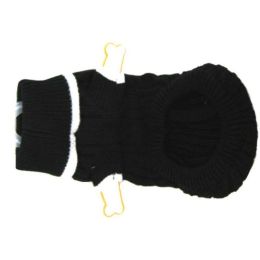 Fashion Pet Cable Knit Dog Sweater - Black (size: X-Small (8"-10" From Neck Base to Tail))