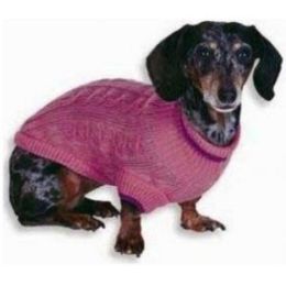 Fashion Pet Cable Knit Dog Sweater - Pink (size: Medium (14"-19" From Neck Base to Tail))
