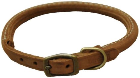CircleT Rustic Leather Dog Collar (Color: Chocolate, size: 10"L x 3/8"W)