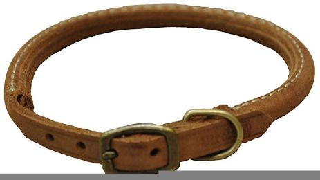 CircleT Rustic Leather Dog Collar (Color: Chocolate, size: 14"L x 3/8"W)