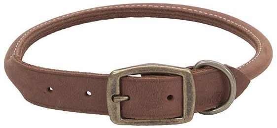CircleT Rustic Leather Dog Collar (Color: Chocolate, size: 20"L x 3/4"W)