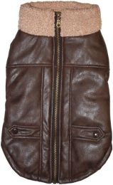 Fashion Pet Brown Bomber Dog Jacket (size: large)